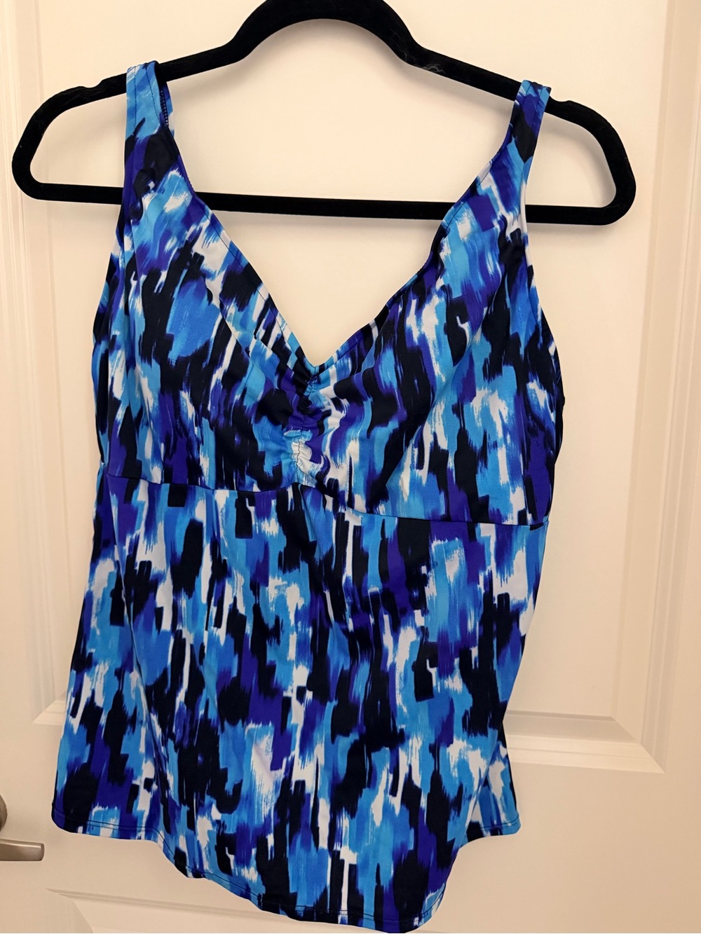Women’s Blue Abstract Print One-Piece Swimtop